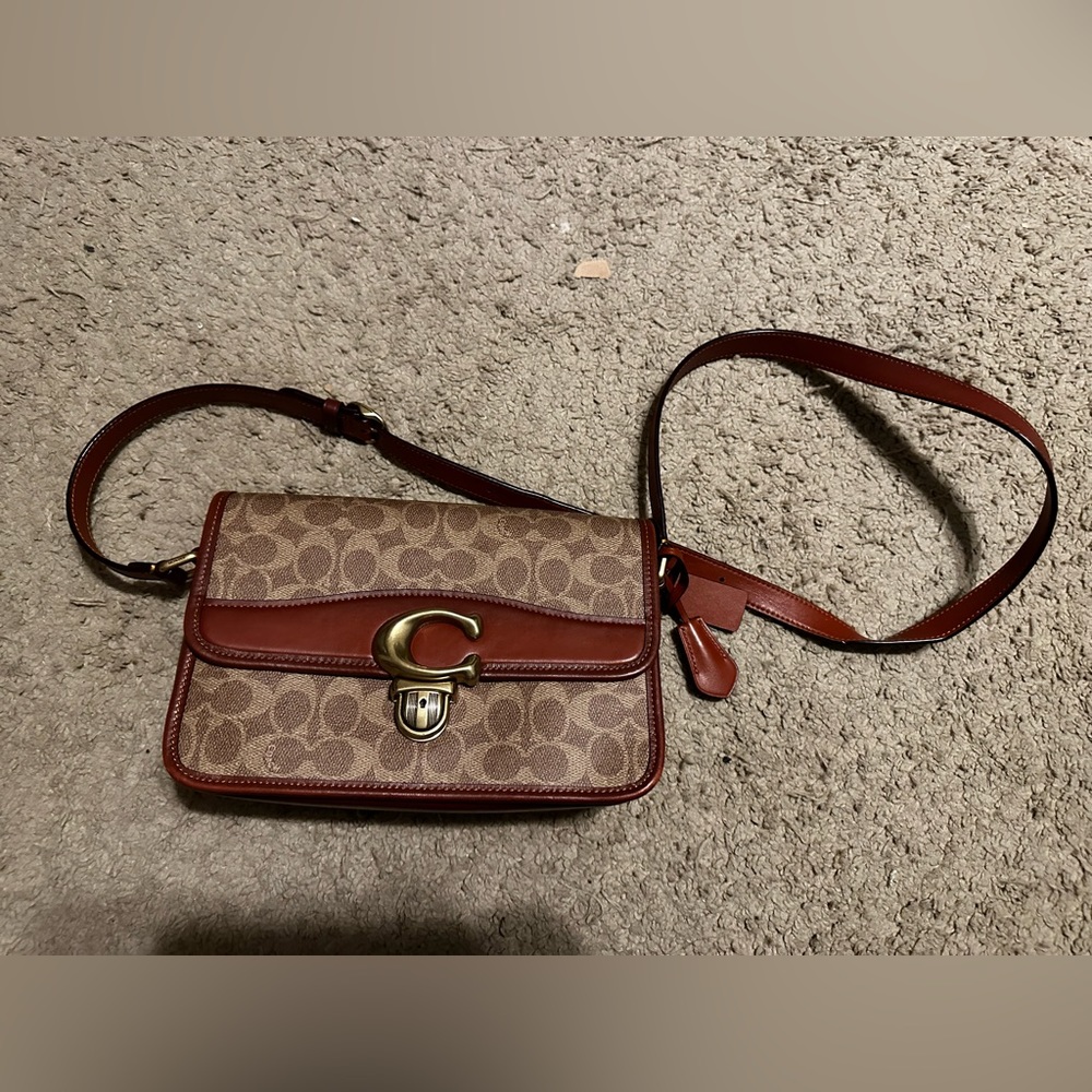 Coach Studio Monogram Canvas Shoulder Bag